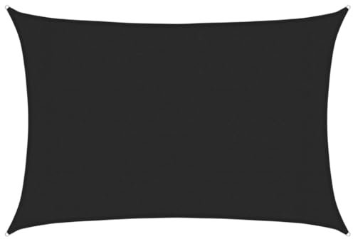 Prato & Giardino, Soggiorno all'aperto, Ombrelloni e ombrelloni da esterni Tenda parasole Vela 160 g/m² Nero 3x5 m HDPE