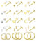Milacolato Helix Piercings Tragus Piercing Chirurgenstahl Nasenpiercing Stecker Gewindeloses Einstecken Labret Medusa Flatback Ohrstecker Creolen Knorpel Piercing Ohr Gold