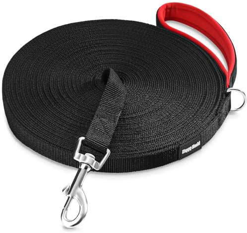 HAPPY HACHI Schleppleine für Hunde 3m /5m /10m /15m /20m /25m /30m /33m | Nylon Hundeleine mit Handschlaufe, Trainingsleine mit D-Karabiner,Lange Hundeleine,für Gehorsamkeitstraining