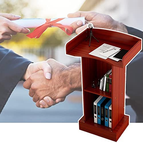QUSYZD Rednerpult-Podium-Ständer, Rednerpult-Podium-Ständer, Rednerpult-Podium-Ständer, Rednerpult für Abschlussfeiern, Rednerpult mit offenem Lagerbereich und Lesefläche, für Hotels, S,