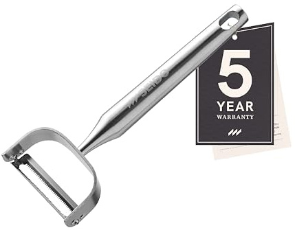 SEIDO Stainless Steel Serrated Peeler, Solid Food Grade 304 Stainless Steel, Perfect for: potatos, Fruits & Vegetables with Ultra Sharp Serrated Blade. 5 Year warrenty