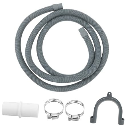 KITANDOVE Universal Washing Machine Drain Pipe Dishwasher Hose Extension Kit 2.5m Plastic Hose Leakproof Corrugated Design
