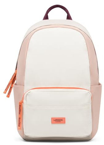 LARKSON Schulrucksack Mädchen & Jungen Teenager Beige Rosa - No 3 - Rucksack Damen & Herren für Schule - 16 Laptopfach - Aus Recyceltem PET - Wasserabweisend