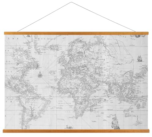 36 Inch Magnetic Poster Frame Hanger, Wood Magnet Picture Frames for Photo Canvas Artwork Scroll Print Map, Wooden Hangers for 24x36, 36x48, 12x36, 18x36 Posters, Wall Mount, 1 Pack (Teak, 36)