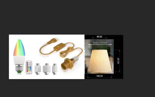 TobeBright Kit Lampada Bottiglia Fai da Te, 11 Colori RGB, Lampada da Tavolo per Camera con Paralume in Lino Beige, Lampadina E27 3000K Luce Regolabile Timer, per Arredamento Casa, Ristorante, Hotel