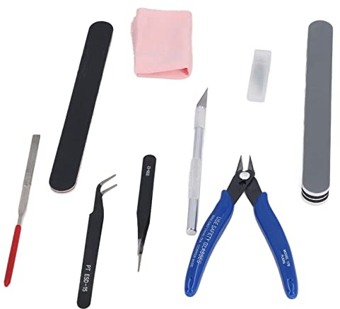 3D Printer Tool Kit, Deburring Tool 3D Printing, Pliers, Tweezers, File, Carving with Storage Box Model Tool Kit for 3D Printing and Crafts
