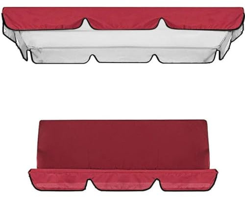 Funda de Asiento de jardín para Mecedora, Funda de Repuesto para Columpio de jardín, Cubierta de Repuesto 190T para Columpio para Asiento de jardín de 2 o 3 plazas(Red,Top:164 * 114 * 15cm)