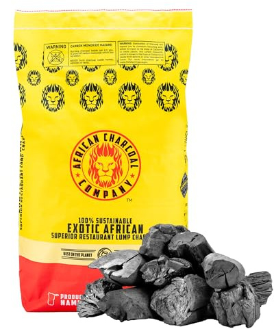 African Charcoal Company Premium Lump Charcoal – Restaurant-Grade – 100% Natural Hardwood – Long Burn, High Heat – 17.8 lb Bag – FSC-Certified, Low Ash BBQ Charcoal for Grilling & Smoking