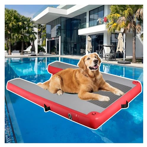 Aufblasbare Hunderampe Für Den Pool, Faltbare Und Wiederverwendbare Hunde-Wasserrampen Mit Rutschfester EVA-Auflage Und Nylongriff, 1,5 M Tragbare Hunde-Dockrampe, 2er-Pack Für Docks/Seen/Ozeane, PVC(