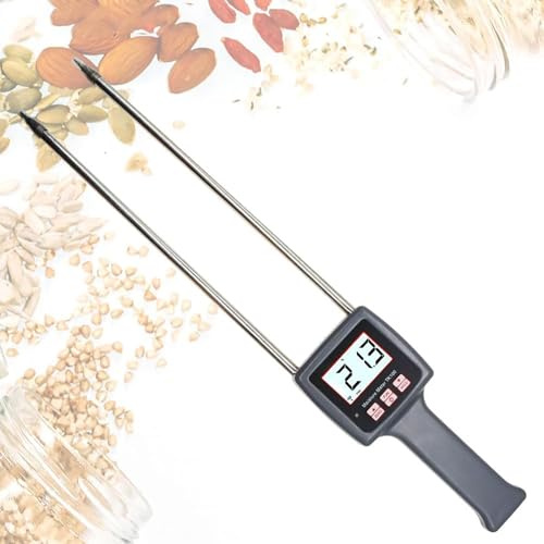 Misuratore di umidità portatile per cereali, gamma 0-80%, display LCD, per fieno, riso, mangime per animali, grano, erba, segatura, misurazione rapida e accurata