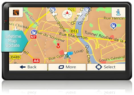 7 Inch Sat Nav UK for Car/Truck, 2025 Free Lifetime Maps, Speed & Low Bridge Warnings, 3D/2D Navigation, 8GB Storage, MP3/MP4 Player, FM Transmitter, Voice Guidance in 30 Languages (X20)