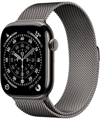 Apple Watch Series 11 GPS+Cellular con Caja de Titanio en Color Pizarra de 46 mm y Pulsera Milanese Loop Color Pizarra-Talla M/L.Calidad del Sueño,monitores de entreno y Salud,Pantalla Siempre Activa