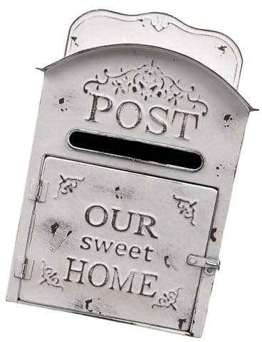 Folpus Cassetta postale ornamentale da parete per montaggio su recinzione, multiuso, 9,8x5,3x15,7 pollici