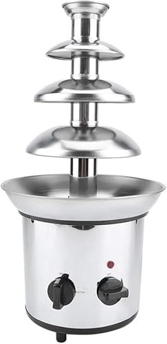 Chocolate Fountain, Fontane di cioccolato elettriche Fonduta di cioccolato a 4 livelli Riscaldatore professionale in acciaio inossidabile for fonduta di cioccolato for Natale domestico commerciale