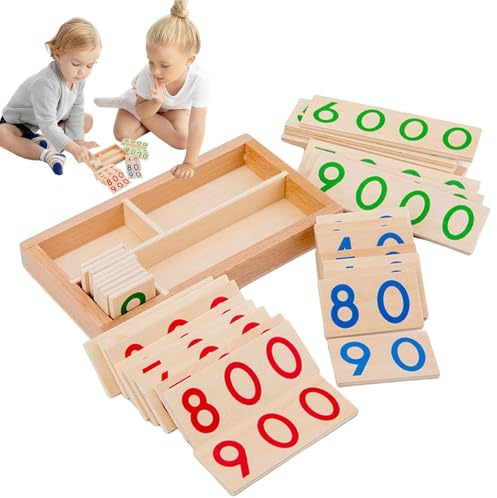 Carte matematiche – numeri da 1 a 9000, giocattolo educativo interattivo per bambini, edizione adatta alla famiglia, favorisce il pensiero logico, la competenza computazionale, la conoscenza dei
