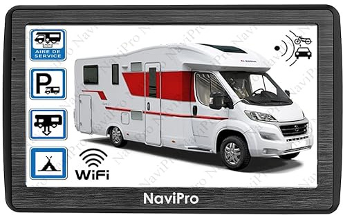 GPS Camping Car, Voiture, 7 Pouces NaviPro Active, GPS avec Camera de recul sans Fil, Ventouse Aimanté, Europe + Maroc, Aires de Camping