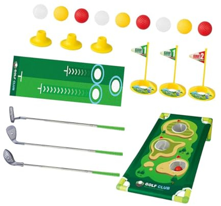 wisoolkic Club da golf per bambini con buche per il putting, offre tempo di gioco educativo, regalo sportivo eccezionale per i bambini. Il set da gioco per golf è anche un regalo per i set