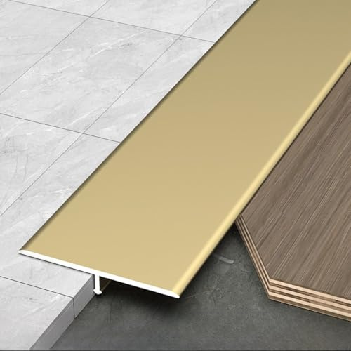 Profilo di transizione a T in Alluminio per Pavimenti, Striscia di Soglia per Giunzione Laminato e Parquet, Profilo di transizione Autoadesivo Copri Fughe, 90cm(Bronze,W1.5cm*H0.7mm*L0.9m)