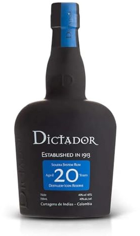 DICTADOR - 20 Ans - Rhum Vieux Ambré - Origine : Colombie - Notes de Vanille & Cacao - Vieilli en Fût de Bourbon & Porto - 40 % Alcool - 70 cl