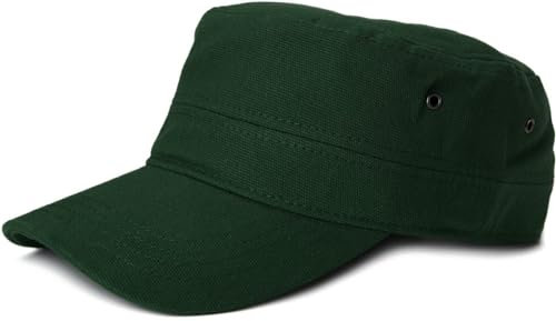 styleBREAKER Unisex Military Cap aus Baumwoll-Canvas | Army Cap mit gebogenem Schirm | verstellbare Schirmmütze für Damen und Herren, Farbe:Dunkelgrün