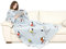 Kanguru Coperta con maniche Grigia Snoopy, soffice plaid in pile, Microfibra, con tasca centrale, 180x140cm, regalo donna, Hoodie per divano, letto, relax, Natale