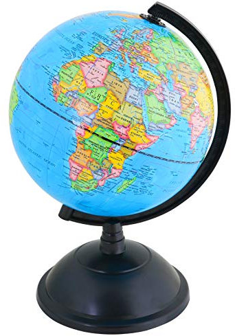 Exerz 20cm World Globe Educational - Swivel Rotating Earth Globe - Political Map English - Diameter 20cm (Engish)