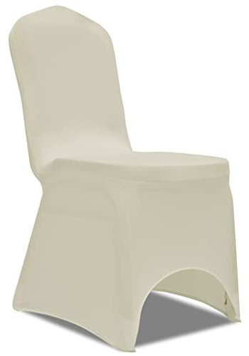 vidaXL 50 x Stuhlhusse Stretchhusse cremefarben