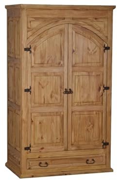MiaMöbel Schrank Mexico Möbel 108x184x66 cm Landhausstil Massivholz Pinie Honig