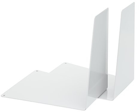 Alco-Albert 4304-10 - Serre-livres métallique, 120x140x145 mm, en forme de coin, 1 paire, blanc