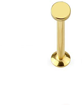 Paula & Fritz® UNIVERSAL Stud Labret Monroe Cartilage Flatball 3mm Gold roségold schwarz Silber Edelstahl Chirurgenstahl 316L Länge 4mm - 8mm