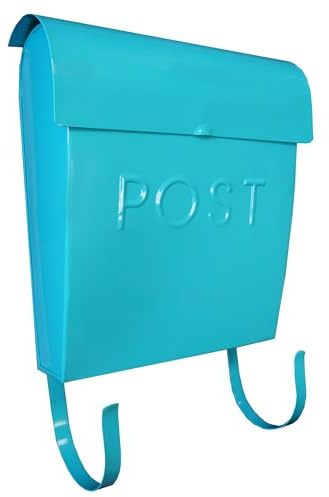 NACH Mailboxes for Outside Wall Mount, 12 x 11.2 x 4.5 inch, Light Turquoise Wall Mounted Mailbox, Waterproof Mailbox with Outdoor Newspaper Holder - The Euro Mailbox