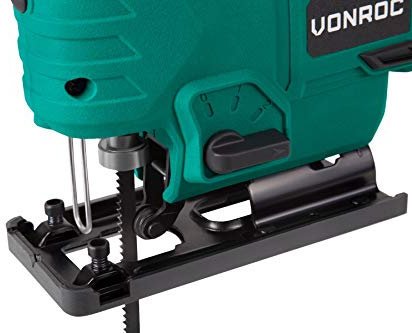 VONROC Seghetto alternativo a batteria VPOWER 20V. Batteria e caricabatterie non inclusi. Include 2 lame, guida parallela e sacca portautensili