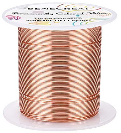BENECREAT 22Gauge(0.6mm) Copper Wire Jewelry Wire 50m Tarnish Resistant Copper Beading Wire for Crafts Beading Jewelry Making