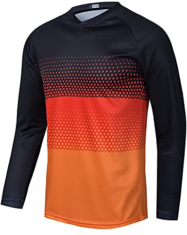 Hotlion Radtrikot Herren Fahrradtrikot für Männer MTB Trikot Langarm Offroad Motorrad Trikot Downhill Dirt Bike Shirts