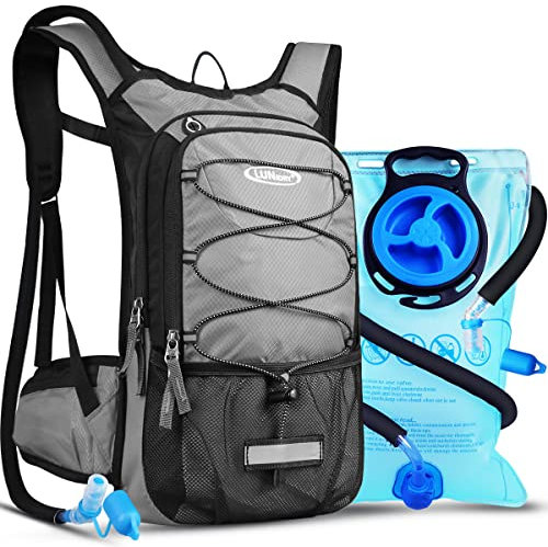 Lunidry Fahrradrucksack mit Trinkblase 3L, Laufrucksack Trinkrucksack 15L für Damen & Herren, Wasserdicht Sportrucksack Hydration Rucksack für MTB Ski Bike Outdoor Sport