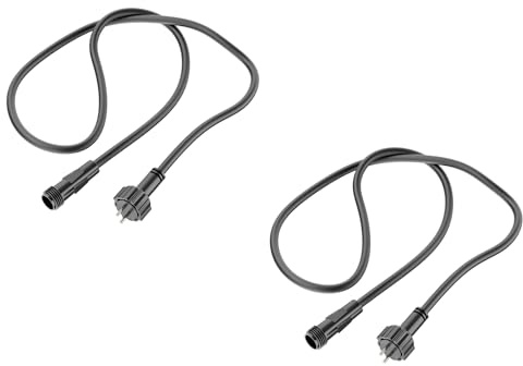 ledscom.de 2X Verlängerungskabel für Stecksystem NEMO (IP44), 1 m, schwarz