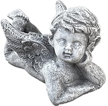 stoneandstyle Steinfigur Engel auf Bauch liegend frostfest Steinguss