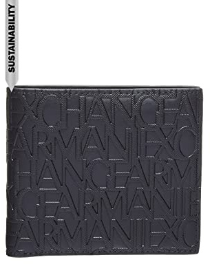 Armani Exchange Herren Essential Ivan SLG, Logo All Over Elegant & Functional Coin Pocket, Nero