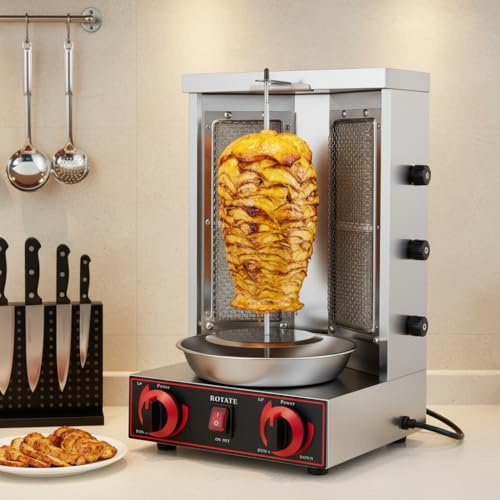 Dönergrill, acero inoxidable, döner, máquina de kebab, dönergrill, parrilla de mesa, barbacoa, parrilla, döner vertical, shawarma kebab, parrilla giroscópica, 3000 W