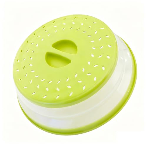 Collapsible Microwave Splatter Cover, 10.5 Inch, Dishwasher-safe, Microwave Plate Cover With Steam Vent，BPA-Free Silicone & Plastic (yellow)