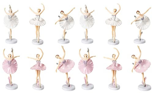Tofficu 12stücke Teiliges Ballerina Mädchen Tortendekorationsset Plastikfiguren Für Geburtstagskuchen Hochzeitstorten Und Partydekoration
