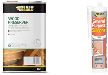 Everbuild Wood Preserver – Interior and Exterior Use – Low Odour – Quick Drying & General Purpose Silicone Sealant – Waterproof – Suitable for Interior and Exterior Use