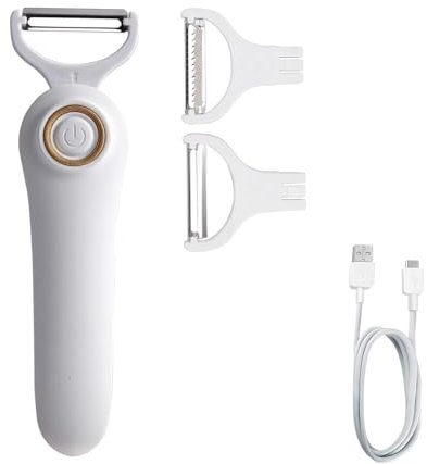 QingxingFa Cordless 3 Blade Electric Peeler, Handheld Electric Peeler, USB Rechargeable Peeler for Fruit Vegetables, Cordless Vegetable Peeler (1pcs)