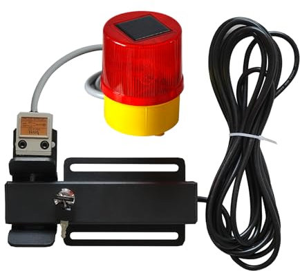 Haoguo Serratura elettrica automatica per cancello con luce di avvertimento a energia solare, compatibile con apriporta 12-24 V AC/DC (compatibile con Topens), garantisce una chiusura sicura e