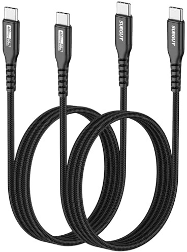 SUNGUY Cable USB C vers USB C, 2pièces 1m PD 60W Cable USB C charge rapide, Cable USB Type C pour iPhone 16/15 Pro Max, MacBook Pro, iPad Pro 2020, MacBook Air, Galaxy S24 S23, Huawei P30, Xiaomi-Noir