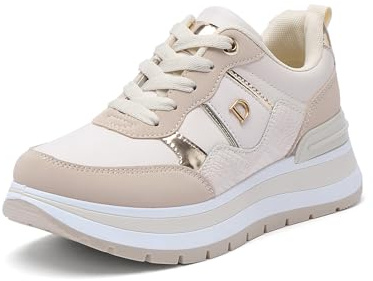 JOMIX Zapatillas Casual Mujer Cuña Deportivas Running de Deporte con Cordones para Talla 36-41 EU