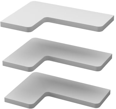 Vicco Eckregal Curva, Weiß, 40.5 x 2.5 cm | 3er Set, zur Wandmontage geeignet für platzsparende Aufbewahrung