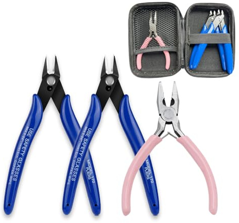 Wire Cutters, Flush Cutters Precision Spring-Loaded Side Cutter, Heavy Duty Diagonal Cutting Pliers in CRV Steel for Electrical, Home DIY, Jewelry Crafts, Coil Making Tools (#2 Blue)
