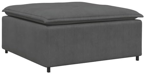 vidaXL Modulo Poggiapiedi Divano Modulare Grigio Scuro 100x100x48 cm, Divano componibile, modulo poggiapiedi, Pouf in Tessuto di Velluto a Coste
