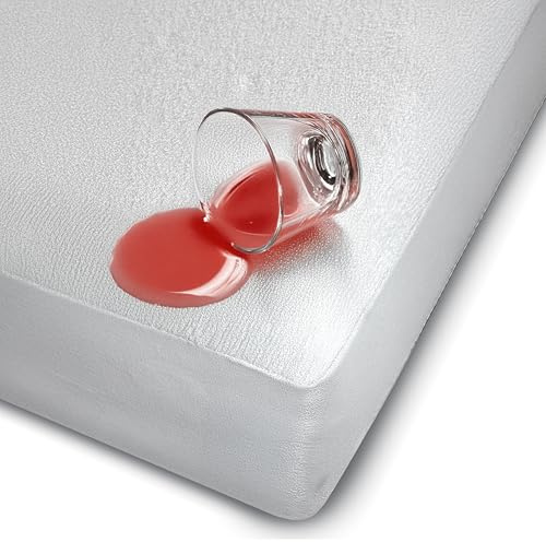 Brillant® Wasserdichter Matratzenschoner 180x200 – 100% Baumwolle, Atmungsaktiv & Antiallergen mit 34 cm Steg – Schützt vor Flüssigkeiten & Milben – Oeko-TEX Zertifiziert